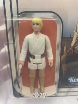 12 Back-A AFA 80 Luke Skywalker White Footer Stand Kenner Vintage Star Wars 1978