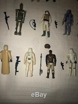 1977-1984 Vintage Star Wars 35 Figure Lot With Original And Extra Weapons
