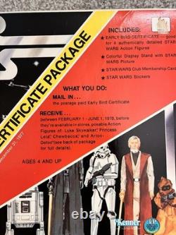 1977 Vintage Star Wars Original Early Bird Toy Certificate Package with Envelope