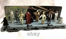 1978 Vintage Star Wars 12 Back Complete Figure Set Mail Display Stand Leia Luke