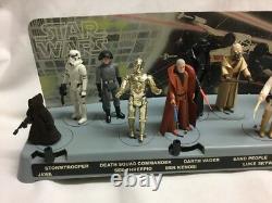 1978 Vintage Star Wars 12 Back Complete Figure Set Mail Display Stand Leia Luke