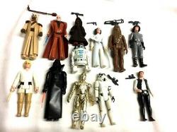 1978 Vintage Star Wars 12 Back Complete Figure Set Mail Display Stand Leia Luke