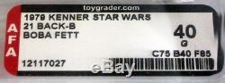 1979 Vintage Kenner Star Wars 21 Back-B Boba Fett AFA 40 G #12117027