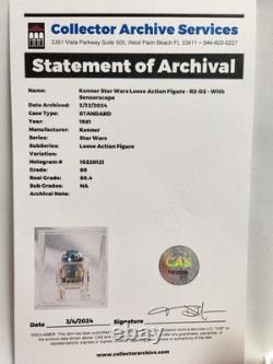 1981 Star Wars Vintage KENNER Loose Action Figure R2-D2 CAS Graded 80 WITH COA