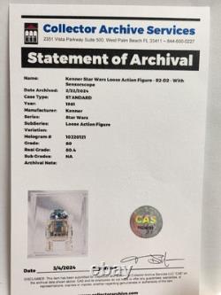 1981 Star Wars Vintage KENNER Loose Action Figure R2-D2 CAS Graded 80 WITH COA