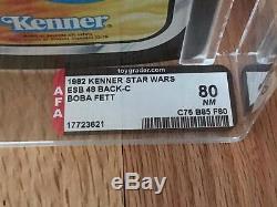 1982 Vintage Star Wars Esb 48 Back C Boba Fett Afa 80 Moc S/n 17723621