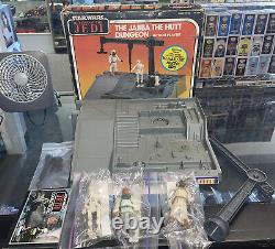 1983 Jabba The Hutt Dungeon Near Complete ROTJ Figures & Box Vintage Star Wars