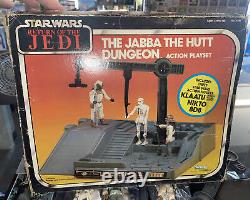 1983 Jabba The Hutt Dungeon Near Complete ROTJ Figures & Box Vintage Star Wars