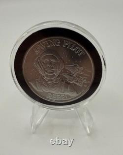 1984 Vintage Star Wars A Wing Pilot LAST 17 WithOriginal Black Endor Blaster Coin