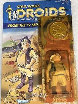 1985 Vintage Kenner Star Wars Droids Uncle Grundy Complete Cardback Coin Loose