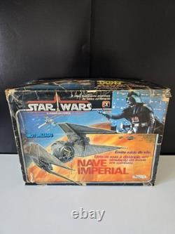 1988 Vintage Tie Interceptor Nave Imperial Star Wars GLASSLITE Brazil POTF + Box