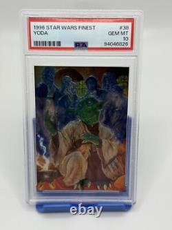 1996 Topps Finest Star Wars #38 Yoda Psa 10 Gem Mint Vintage