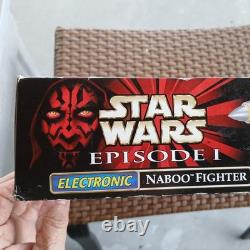 1998 Star Wars Ep 1 Electronic Naboo Fighter Hasbro NIB Vintage Real Lights