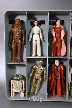 24 VINTAGE STAR WARS ACTION FIGURES + Vinyl COLLECTOR'S CASE KENNER lot