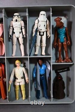 24 VINTAGE STAR WARS ACTION FIGURES + Vinyl COLLECTOR'S CASE KENNER lot