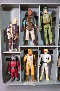 24 VINTAGE STAR WARS ACTION FIGURES + Vinyl COLLECTOR'S CASE KENNER lot