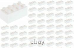 50x NEW LEGO 2x4 WHITE Bricks (ID 3001) BULK Parts star wars Snow Ice Building