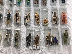 56 Vintage Star Wars Figures with Blue Snaggletooth + Weapons & Speeder Lot 1977+