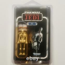 8D8 UNPUNCHED 1983 MOC 77A Kenner Vintage Star Wars Figure w Star Case