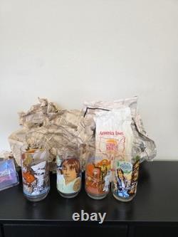 Burger King 1977 Star Wars Set of 4 Glasses Original Bag Coca Cola Vintage 1977