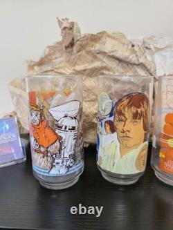 Burger King 1977 Star Wars Set of 4 Glasses Original Bag Coca Cola Vintage 1977