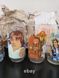 Burger King 1977 Star Wars Set of 4 Glasses Original Bag Coca Cola Vintage 1977