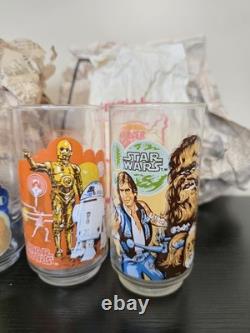 Burger King 1977 Star Wars Set of 4 Glasses Original Bag Coca Cola Vintage 1977