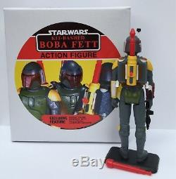 Custom Vintage Kit Bashed Rocket Firing Boba Fett + Display Box & Figure Stand