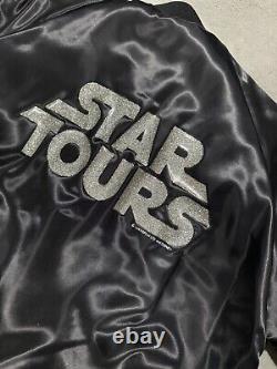 Disney Vintage Star Wars Satin Jacket STAR TOURS size M Black