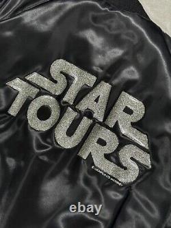 Disney Vintage Star Wars Satin Jacket STAR TOURS size M Black