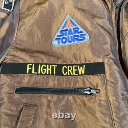 Disney Vintage Star Wars Tours Oil Slick Shearling Bomber Jacket Endor Express