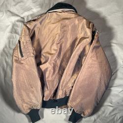 Disney Vintage Star Wars Tours Oil Slick Shearling Bomber Jacket Endor Express