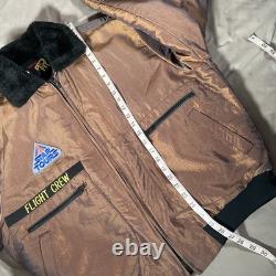 Disney Vintage Star Wars Tours Oil Slick Shearling Bomber Jacket Endor Express