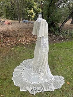 Edwardian Vintage Handmade Battenburg Lace Wedding Dress, Star Wars Replica