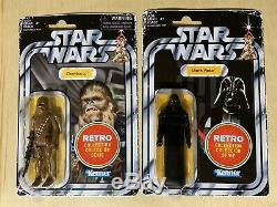 Hasbro STAR WARS RETRO COLLECTION FULL SET of 6 Vintage Kenner Luke Leia Vader