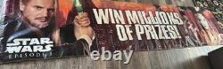 Huge 12 Ft Long Star Wars Phantom Menace Vintage PIZZA HUT Double Sided Banner