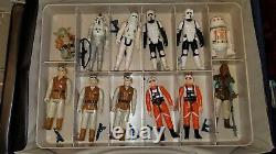 Huge Vintage Star Wars Action Figure Lot of 47 + Weapons Original WITH 3 CASES