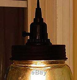 Industrial Pendant Light Lamp Vintage Rustic BIG Gallon Open Bottom Mason Jar