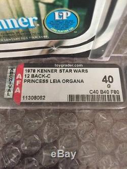 Kenner 1978 Star Wars Vintage Princess Leia Organa 12 Back AFA 40 Carrie Fisher