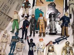 LOT Vintage Star Wars Kenner Action Figures Empire Strikes Back Case 50+ Pieces