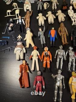 Large Bundle Of 65+ Lose Vintage 1970s & 80s Star Wars Figures + Parts Kenner