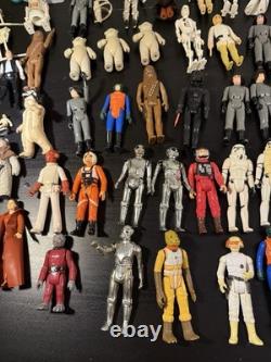 Large Bundle Of 65+ Lose Vintage 1970s & 80s Star Wars Figures + Parts Kenner