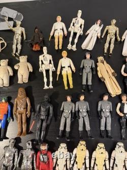 Large Bundle Of 65+ Lose Vintage 1970s & 80s Star Wars Figures + Parts Kenner