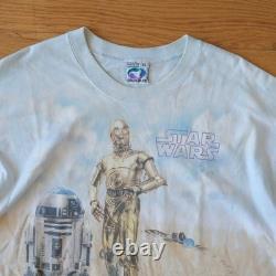 Liquid Blue Star Wars Shirt Men Tan Tie Dye Droid Graphic Vintage XL Smithsonian