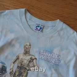 Liquid Blue Star Wars Shirt Men Tan Tie Dye Droid Graphic Vintage XL Smithsonian