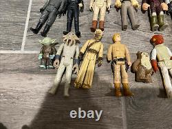 Lot Of 32 Vintage Star Wars Figures Dewback, Han Solo Blaster And Misc Parts
