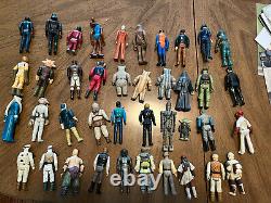 Lot Of 40 Vintage Star Wars Figures & C3P0 Case WithNo dupes