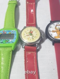 Lot Of Vintage Watches Mary Marvel Smurfs Kermit Star Wars Bradley Timex Swiss