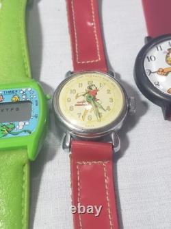 Lot Of Vintage Watches Mary Marvel Smurfs Kermit Star Wars Bradley Timex Swiss