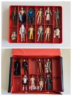 Lot Vintage Star Wars Collectors Case ESB Rare Red Trays + 20 figures